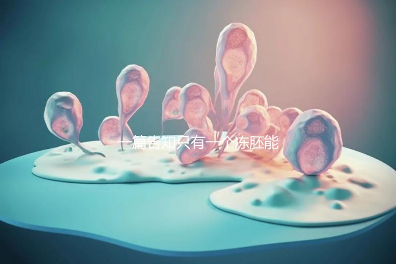 一篇告知只有一個(gè)凍胚能否移植，機(jī)會(huì)有多大做之前都看看